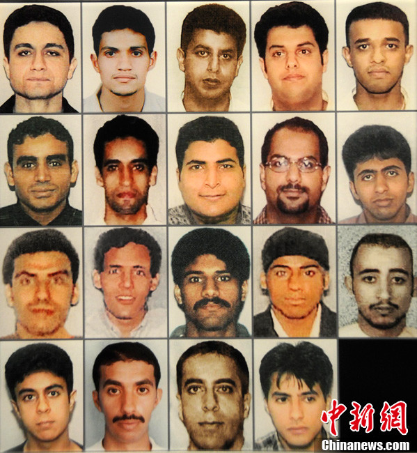 FBI公布9·11事件中19名劫機分子照片