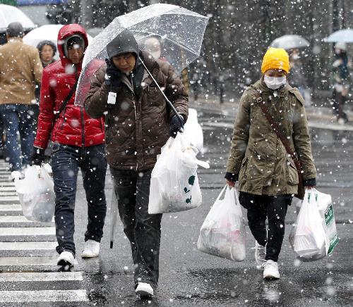 日本仙臺重災區(qū)降大雪 生活必需品供應緊張（圖集）