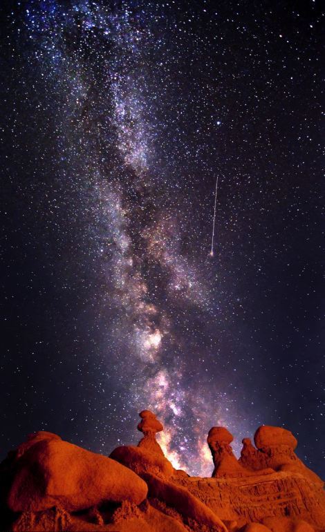 美國西南部國家公園沙漠夜景 廣闊浩瀚夜空燦爛