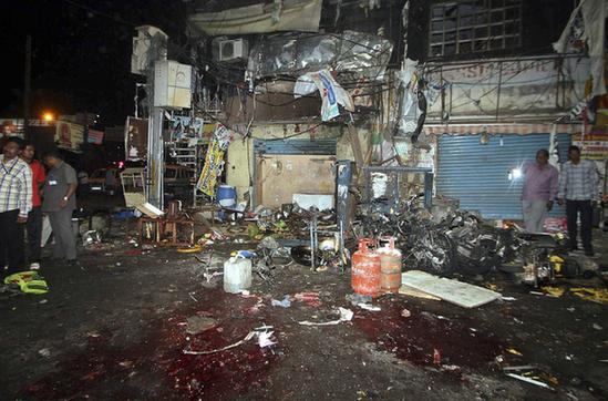 印度第六大城市海得拉巴發(fā)生連環(huán)爆炸 18人死亡