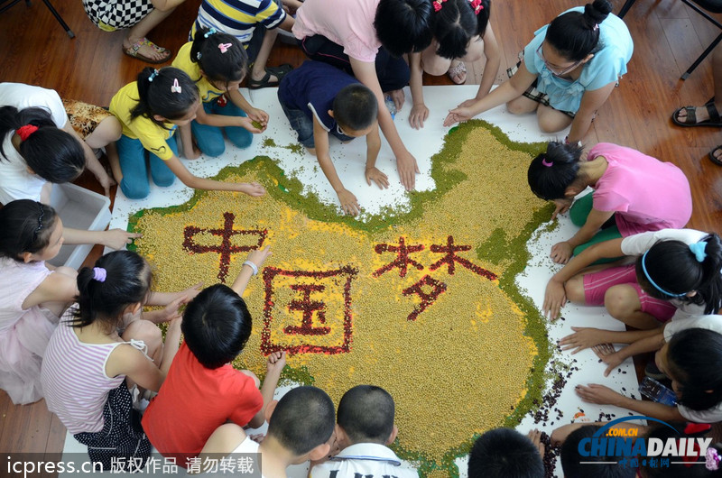 北京小學(xué)生五谷雜糧拼出“中國夢(mèng)”
