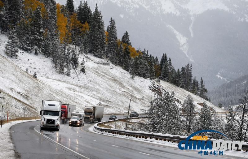 美中西部遭遇罕見暴風(fēng)雪 積雪近尺林肯像被覆