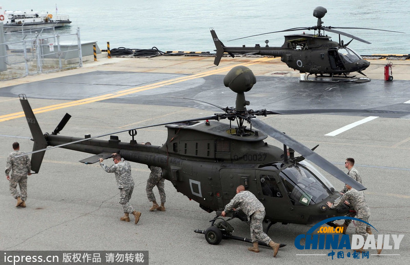 美軍武裝直升機大隊進駐韓國 加強半島防務(wù)（圖）