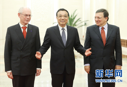 李克強(qiáng)同范龍佩、巴羅佐舉行第十六次中國歐盟領(lǐng)導(dǎo)人會(huì)晤