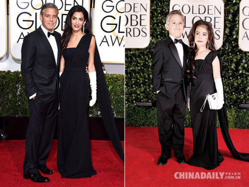 童版金球獎紅毯來了！小喬治·克魯尼夫婦萌翻