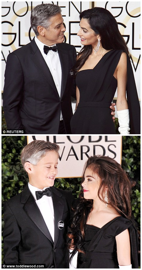 童版金球獎紅毯來了！小喬治·克魯尼夫婦萌翻