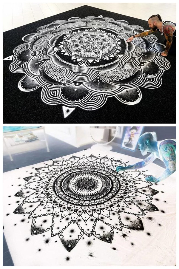 天馬行空！這些畫居然都是用鹽畫出來的（組圖）