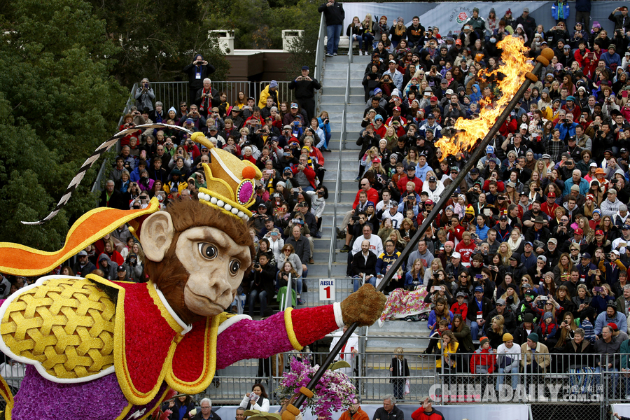 “孫悟空”、“小王子”花車亮相美國玫瑰花車大游行（組圖）