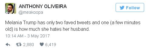 網(wǎng)友調(diào)侃特朗普遭妻子“嫌棄” 梅蘭妮亞竟手滑點(diǎn)贊