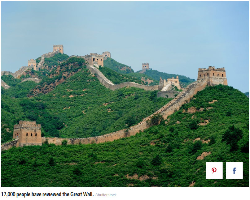 貓途鷹發(fā)布游客好評(píng)度最高的十大旅游景點(diǎn)（組圖）