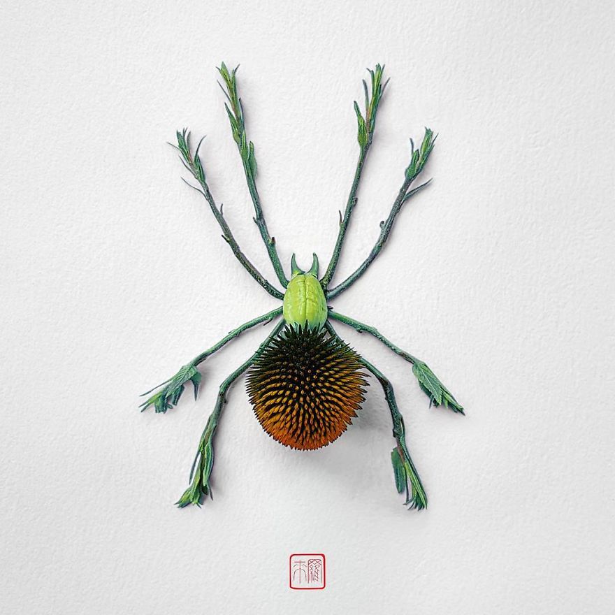 你怕蟲子嗎？來看看這些用花瓣做成的蟲子（組圖）