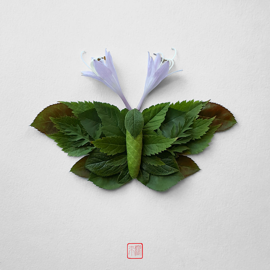 你怕蟲(chóng)子嗎？來(lái)看看這些用花瓣做成的蟲(chóng)子（組圖）