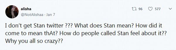 格萊美歌后克萊森金球獎現(xiàn)場“追星” stan到底啥意思？