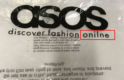 英國電商ASOS為包裝拼寫錯(cuò)誤致歉，這些錯(cuò)別字真的很尷尬！