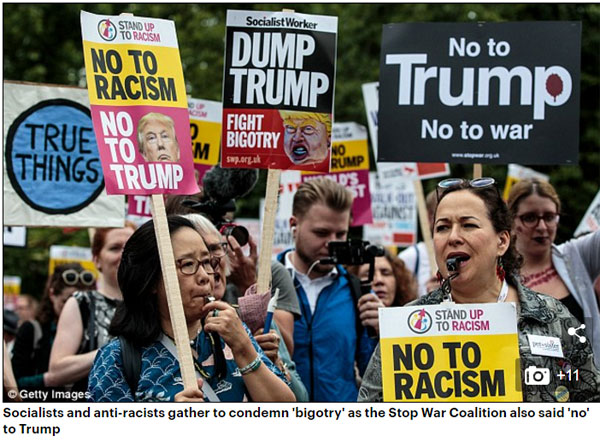 特朗普訪英 英國(guó)民眾為他辦了一場(chǎng)“反特嘉年華”