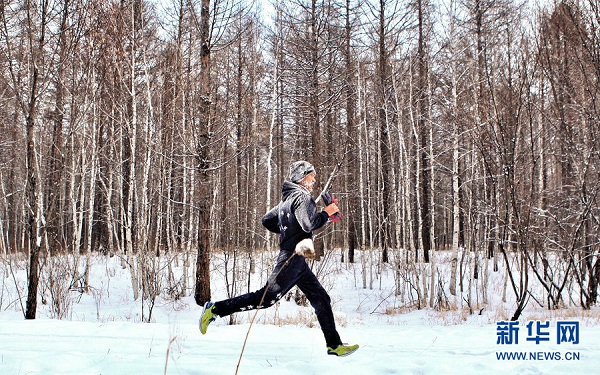 Snowy marathon held in China's 'pole of cold'