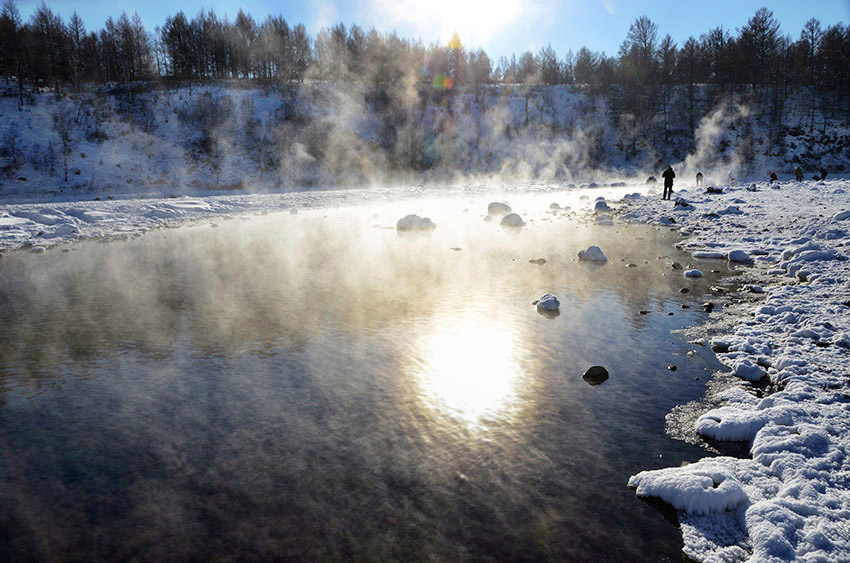 Ice-free stream flows across Arxan