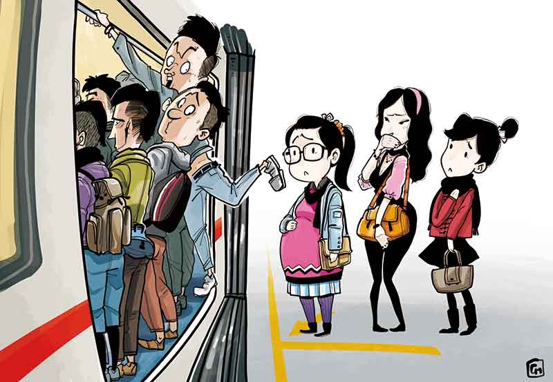 Crowded subway