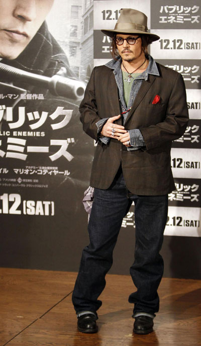 Johnny Depp promotes movie