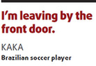 Kaka leaves on good terms