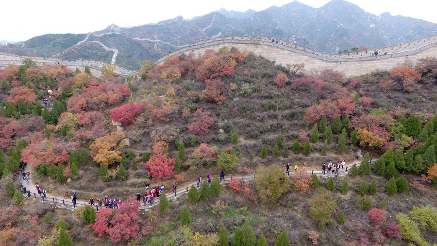 Tourists visit Badaling National Forest Park in Beijing