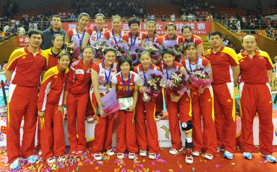 女排亞洲杯：中國隊(duì)3:0橫掃泰國奪冠