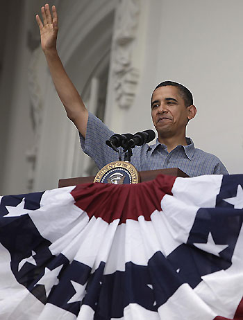The Obamas at the Independence Day celebration