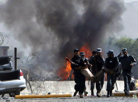 Suicide bombing hits a NATO military base in Kabul