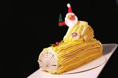 圣誕甜品圣誕樹(shù)根蛋糕 溫柔