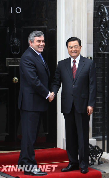 胡錦濤會見英國首相布朗