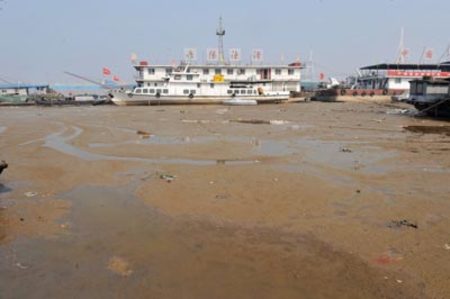 干旱致我國(guó)第二大淡水湖洞庭湖面積縮小一半
